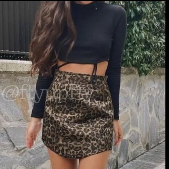 Zara * Satin Effect Leopard Animal Print Cheetah Mini Skirt - Picture 9 of 16